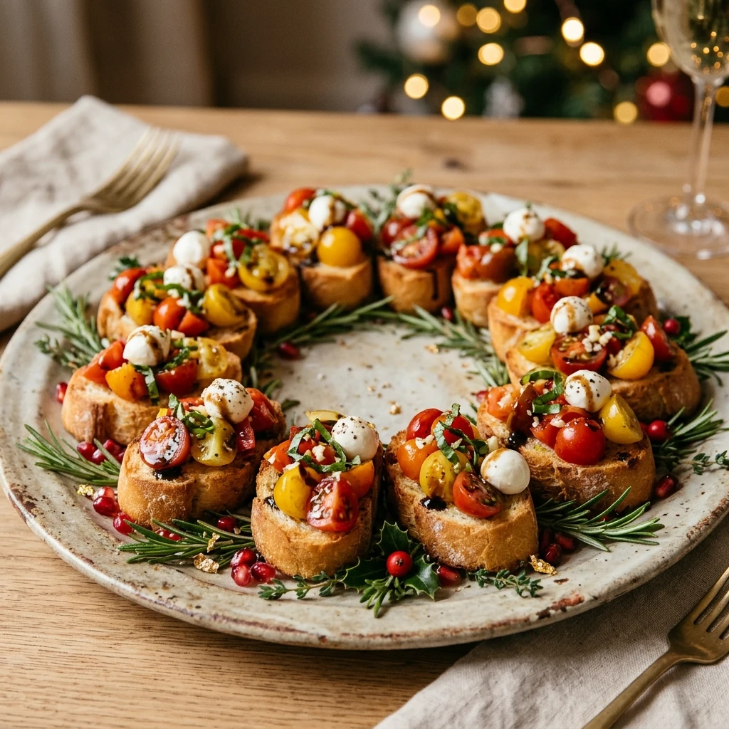 Christmas Bruschetta Wreath