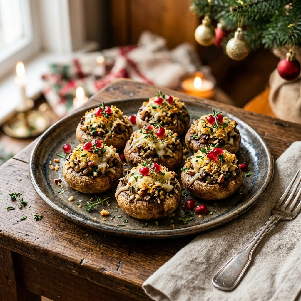Christmas Stuffed Mushrooms
