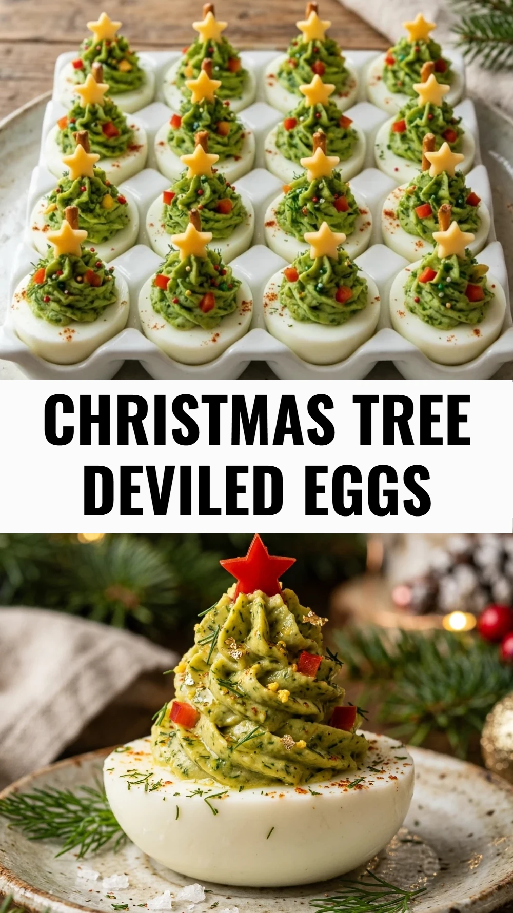Christmas Tree Deviled Eggs
