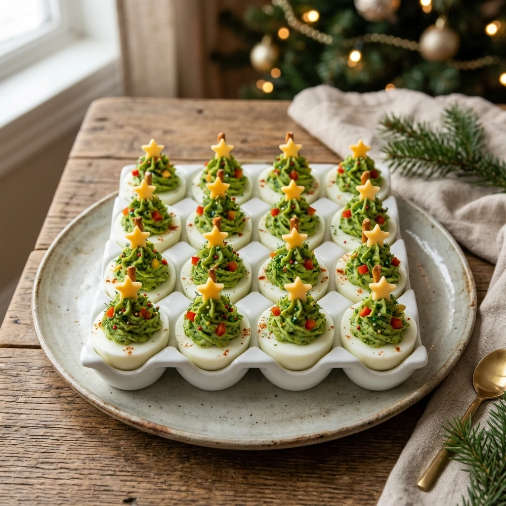 Christmas Tree Deviled Eggs