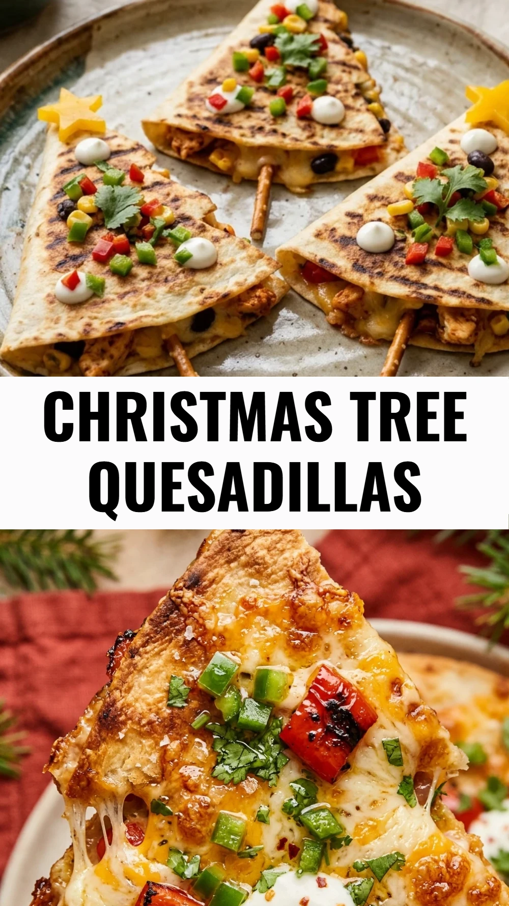 Christmas Tree Quesadillas
