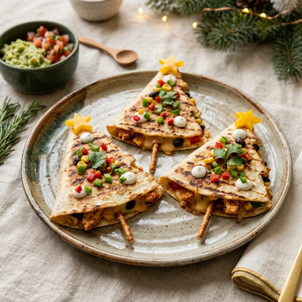 Christmas Tree Quesadillas