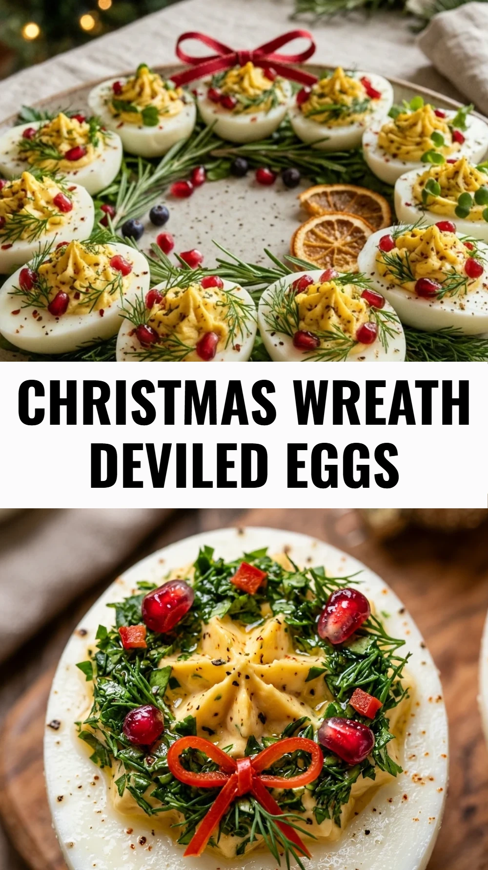 Christmas Wreath Deviled Eggs