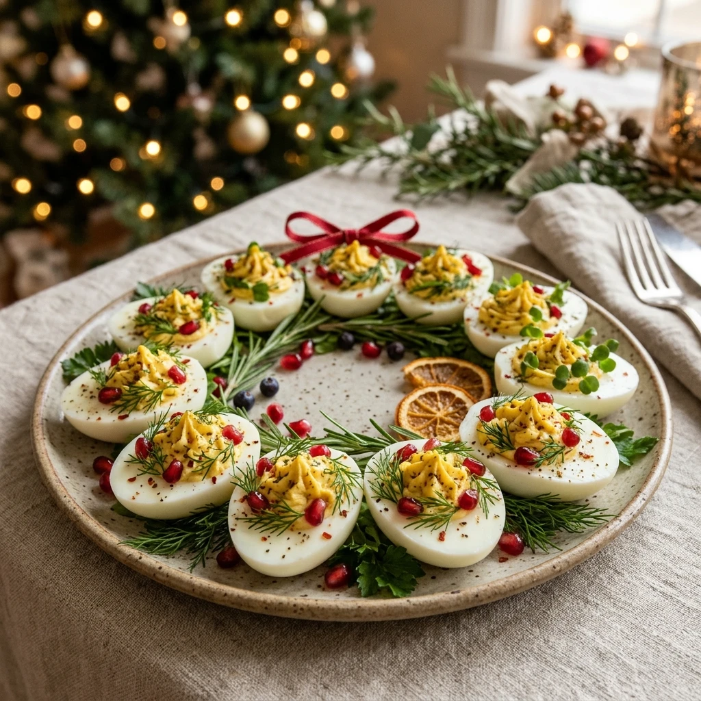 Christmas Wreath Deviled Eggs