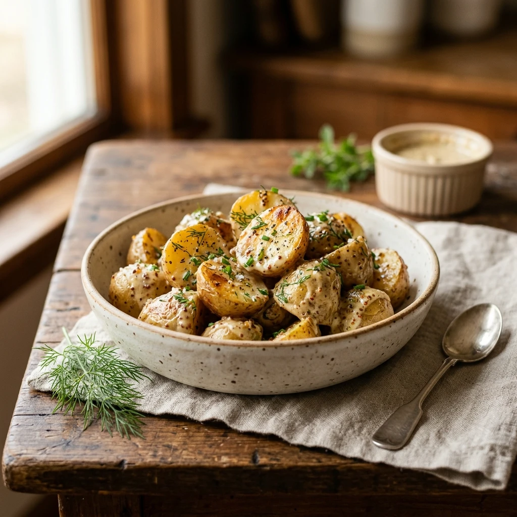 Creamy Mustard Roasted Potatoes
