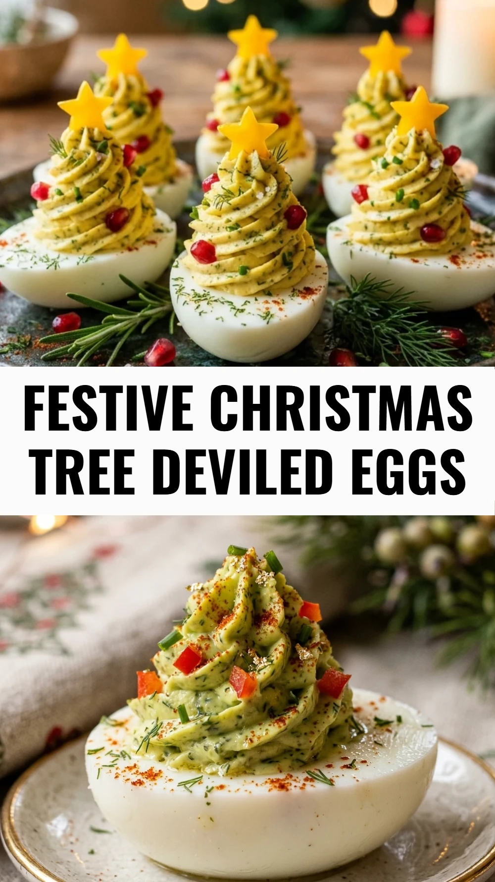 Festive Christmas Tree Deviled Eggs