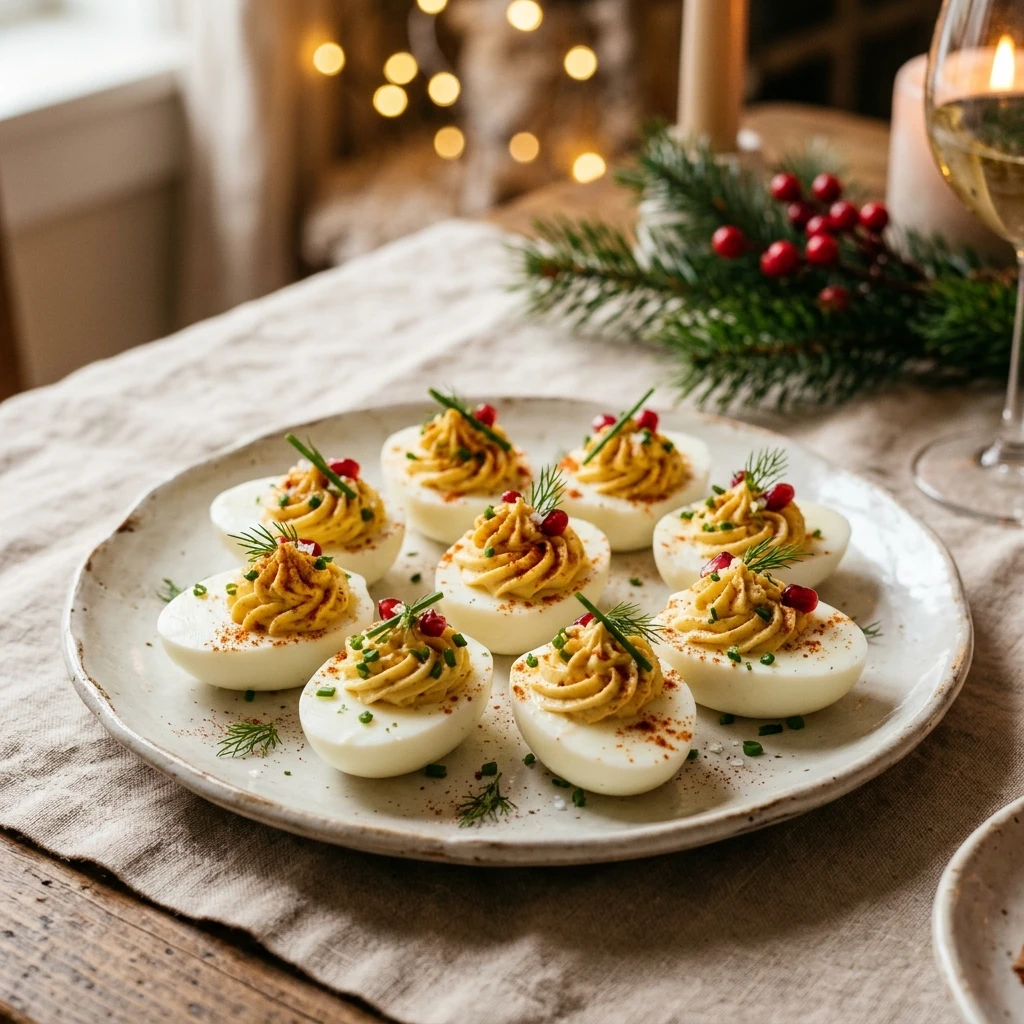 Festive Holiday Deviled Eggs
