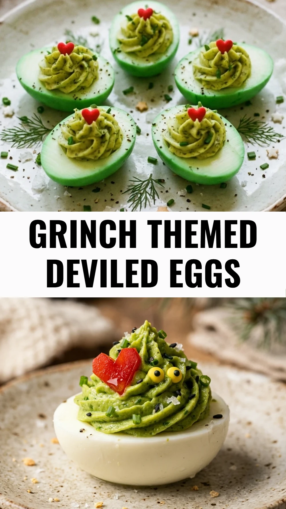 Grinch Themed Deviled Eggs