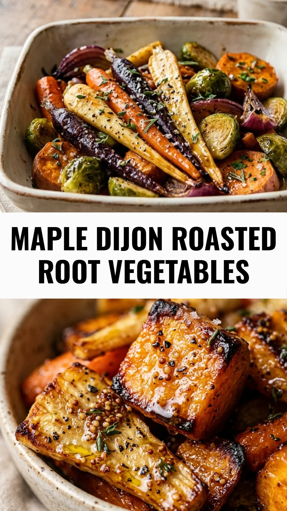 Maple Dijon Roasted Root Vegetables