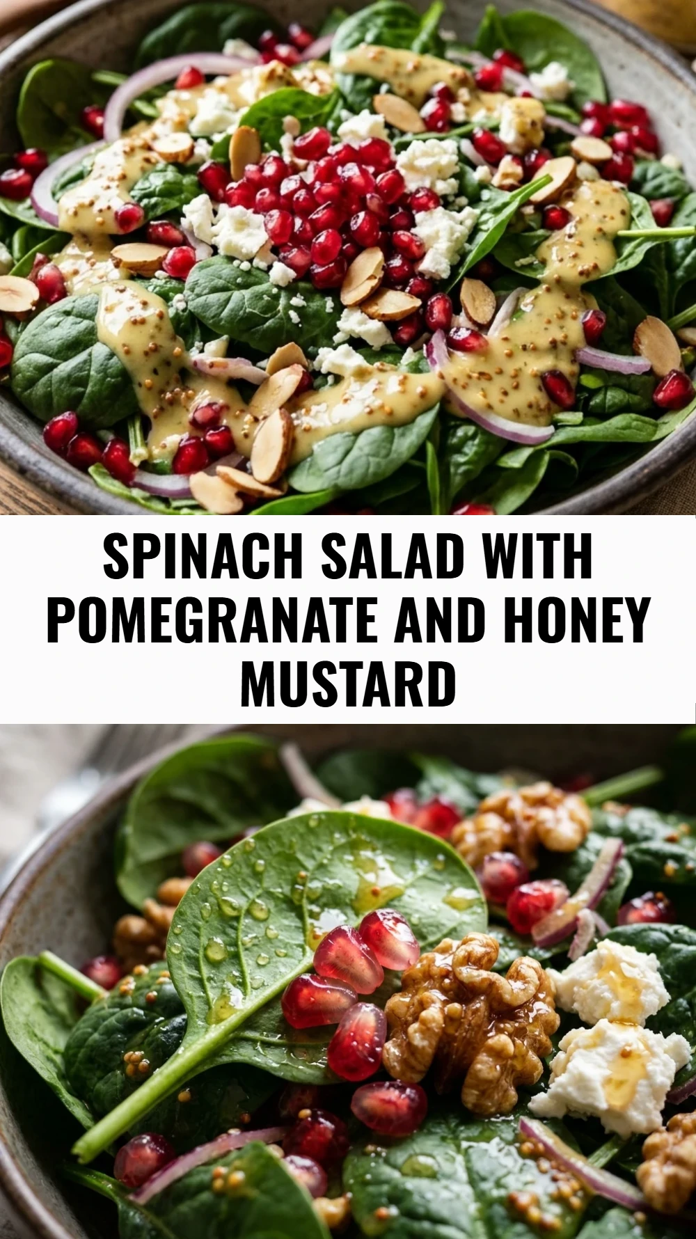 Spinach Salad with Pomegranate and Honey Mustard