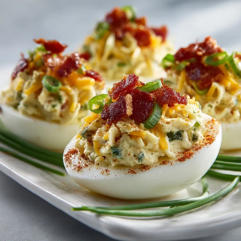 Loaded Jalapeño Popper Deviled Eggs