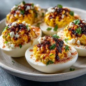 Mexican Street Corn Deviled Eggs