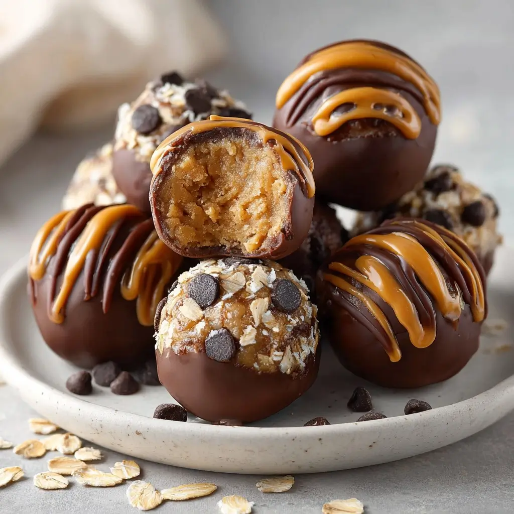 No Bake Chocolate Peanut Butter Protein Balls