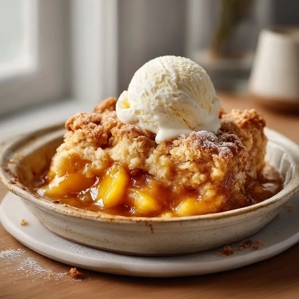 Old Fashioned Oven Baked Peach Cobbler