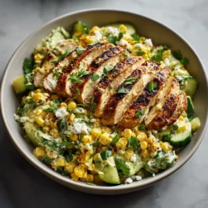 Street Corn Creamy Cucumber Chicken Salad