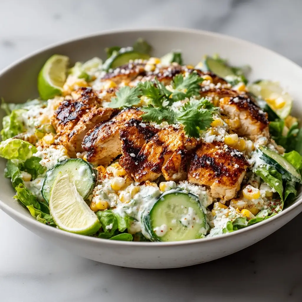 Street Corn Creamy Cucumber Chicken Salad