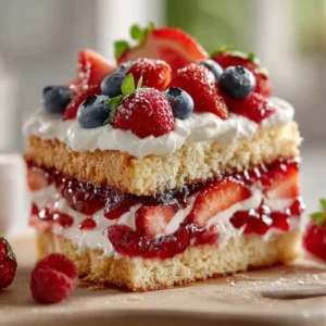 Summer Berry Poke Cake