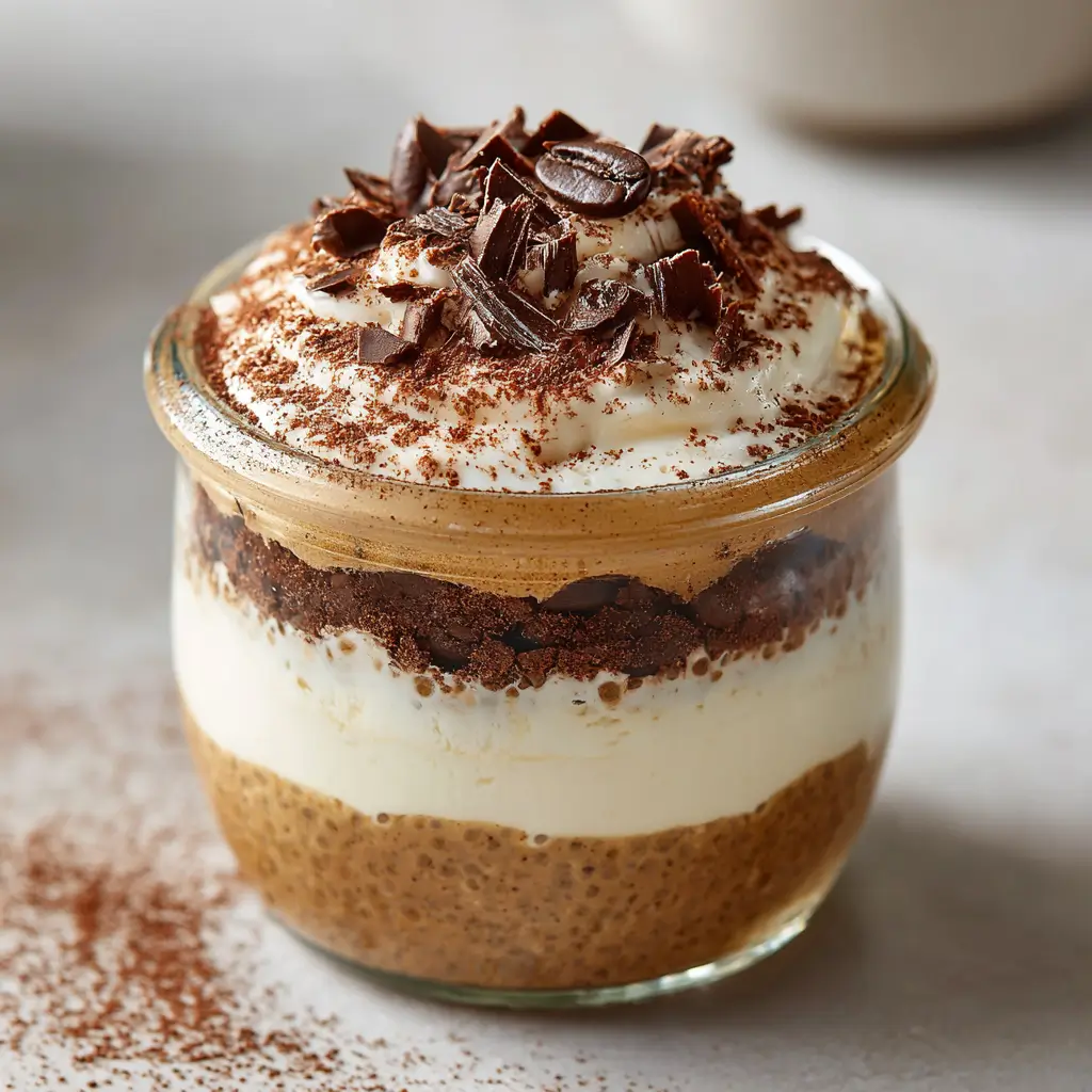 Tiramisu Chia Pudding With Greek Yogurt