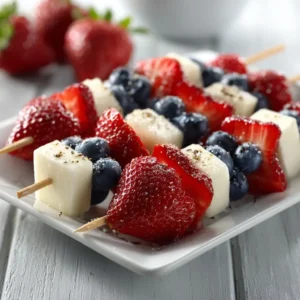 4th Of July Fruit Skewers Red White Blue