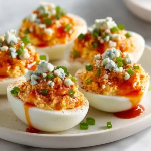 Buffalo Chicken Deviled Eggs — Spicy Game Day