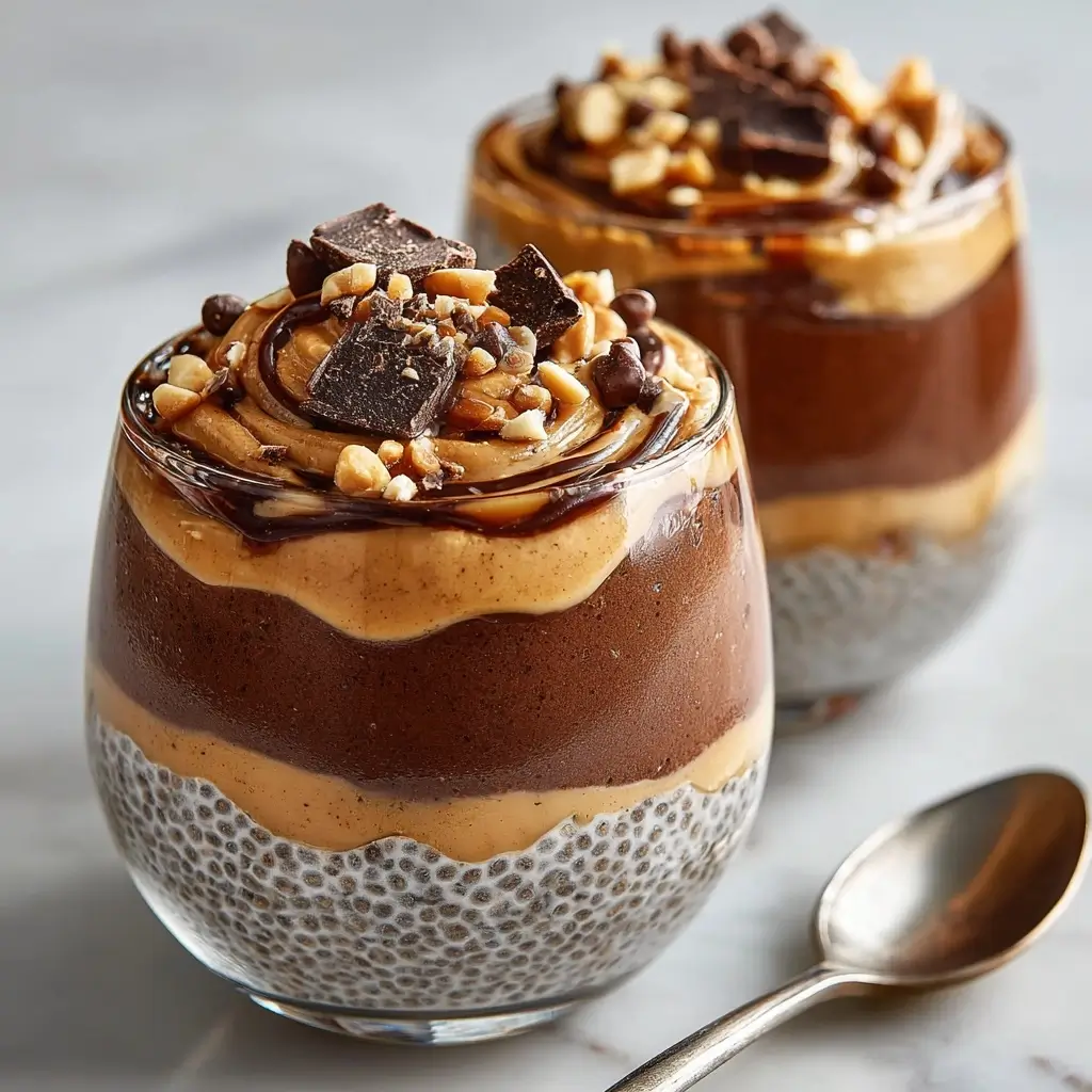 Chocolate Peanut Butter Chia Pudding Cups