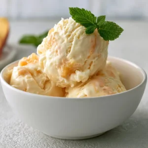 Easy Peach Ice Cream — 4 Ingredients No Churn