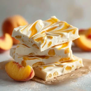 Frozen Peach Yogurt Bark — 3 Ingredients