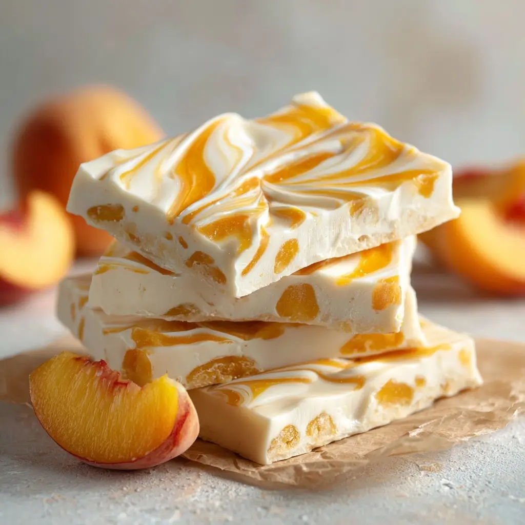 Frozen Peach Yogurt Bark — 3 Ingredients