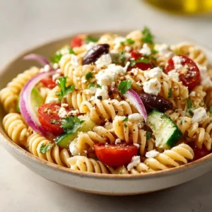 Greek Pasta Salad With Kalamata Olives & Feta