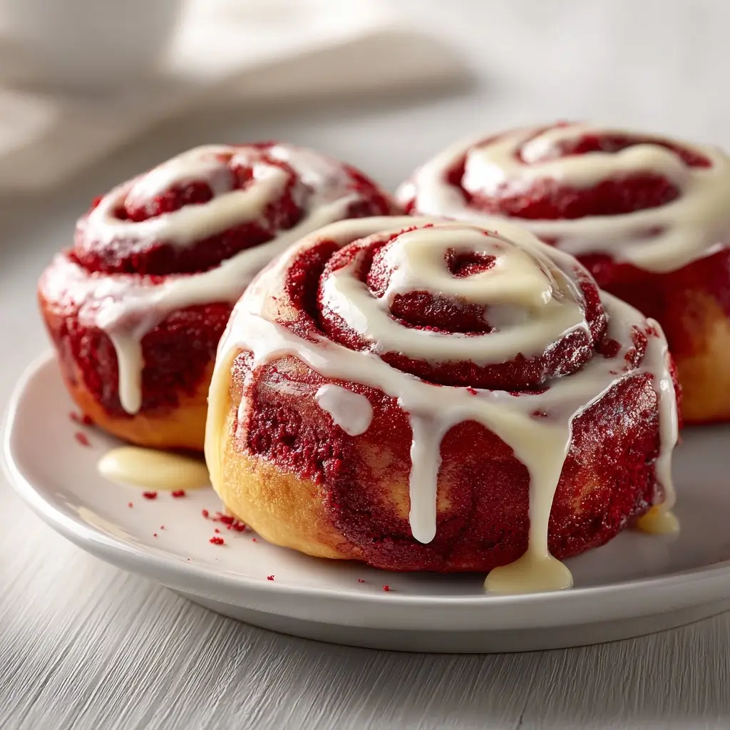Heavenly Red Velvet Cinnamon Rolls