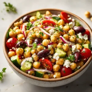 Mediterranean Chickpea Salad For Meal Prep