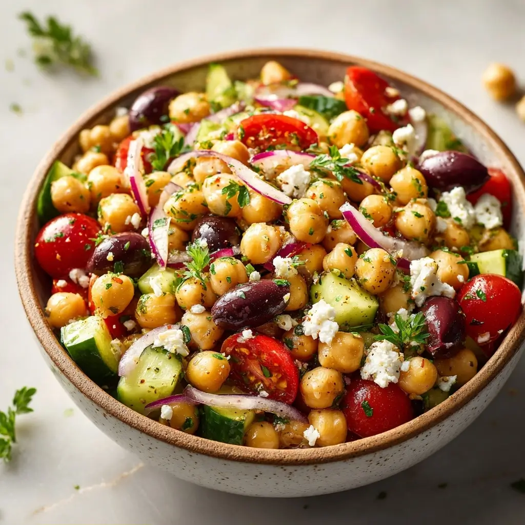 Mediterranean Chickpea Salad For Meal Prep