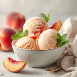 Peach Sorbet — 3 Ingredient Frozen Dessert