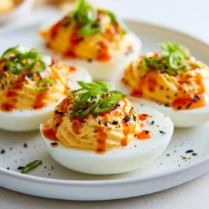 Sriracha Honey Deviled Eggs — Sweet & Spicy