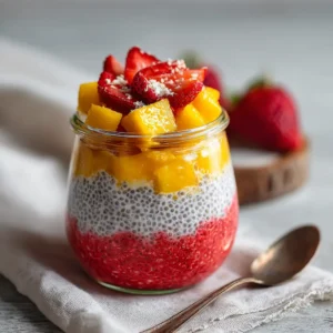 Strawberry Mango Chia Pudding For Meal Prep