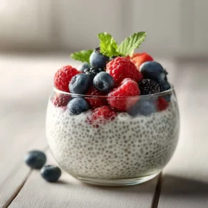 Vanilla Bean Chia Pudding With Fresh Berries