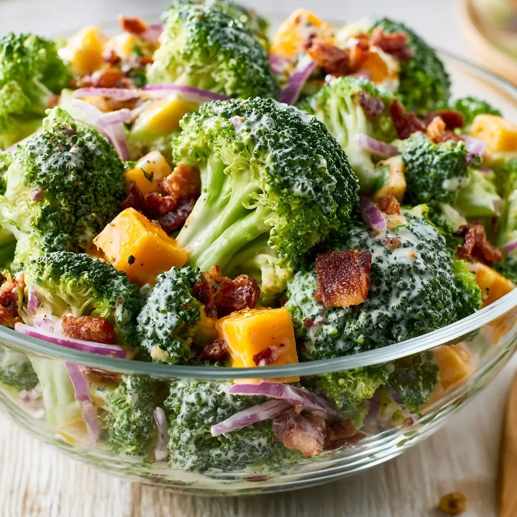 Broccoli Bacon Salad For Potluck Lunch Tables