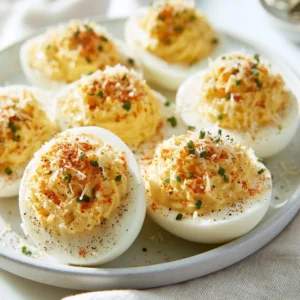Garlic Parmesan Deviled Eggs For Easy Appetizer Trays