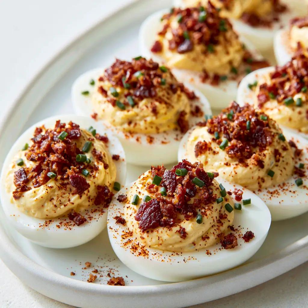 Smoky Bacon Ranch Deviled Eggs For Easy Party Appetizers