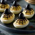 Creepy Crawly Spider Web Deviled Eggs