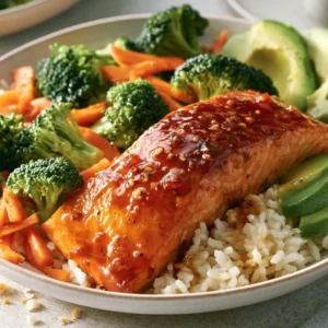 Honey Garlic Salmon Bowl For Weekly Meal Prep