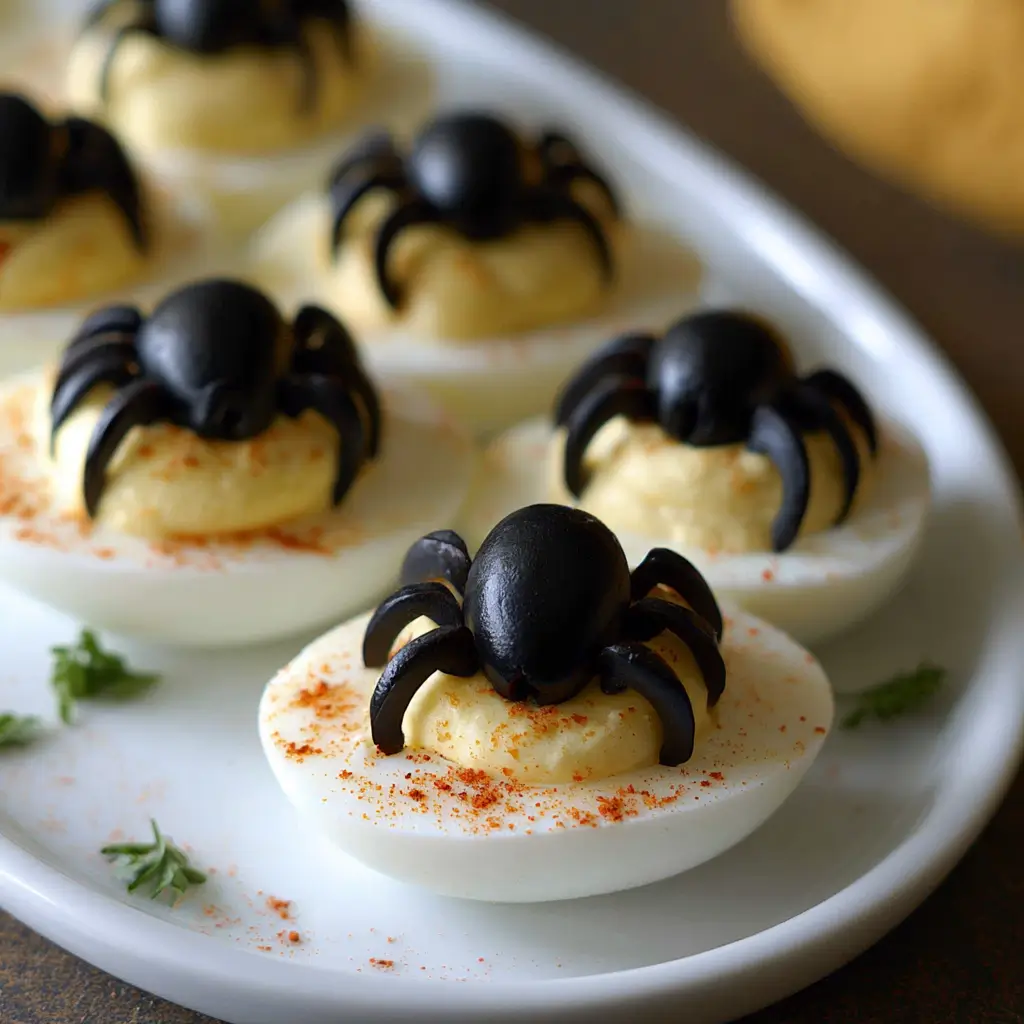 Spider Deviled Eggs For Halloween