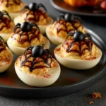 Spooky Spiderweb Deviled Eggs