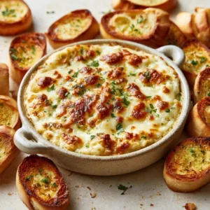 Baked Garlic Bread Dip | Thanksgiving Appetizer