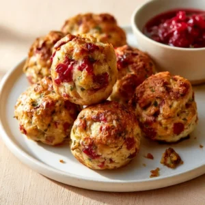 Cranberry Turkey Stuffing Balls