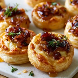 Caramelized Onion Gruyere Hot Honey Bites For Thanksgiving