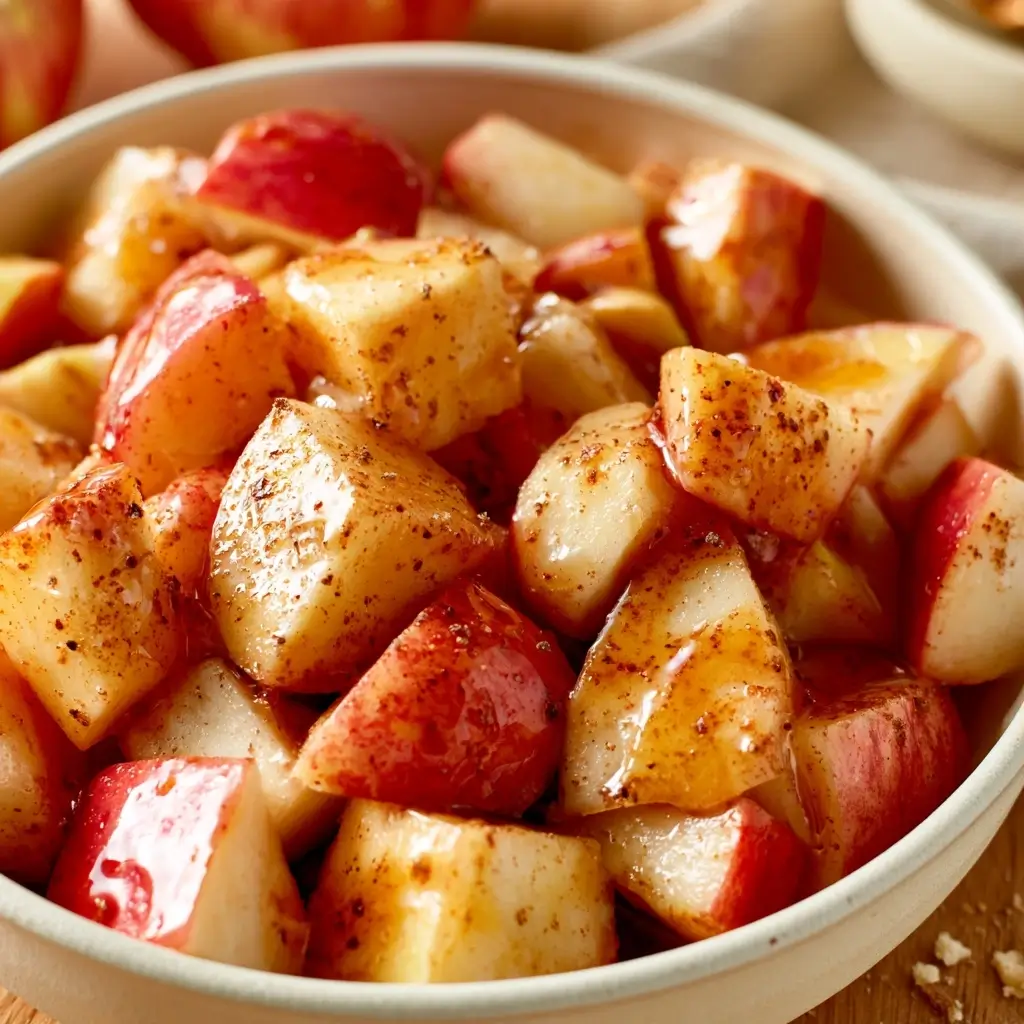 Delicious Apple Fruit Salad With Warm Fall Spice Dressing. Perfect For Thanksgiving