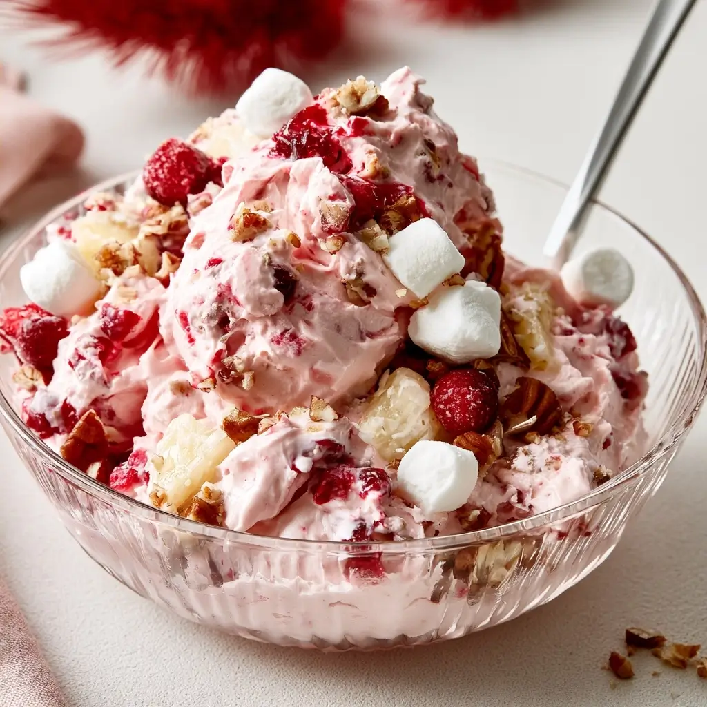 Festive Cranberry Fluff Salad | Perfect For Any Potluck Or Holiday Gathering