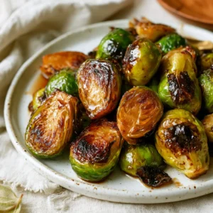 Maple Balsamic Roasted Brussels Sprouts | Thanksgiving Side Dishes