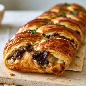 Mushroom & Gruyère Puff Pastry Braid Recipe